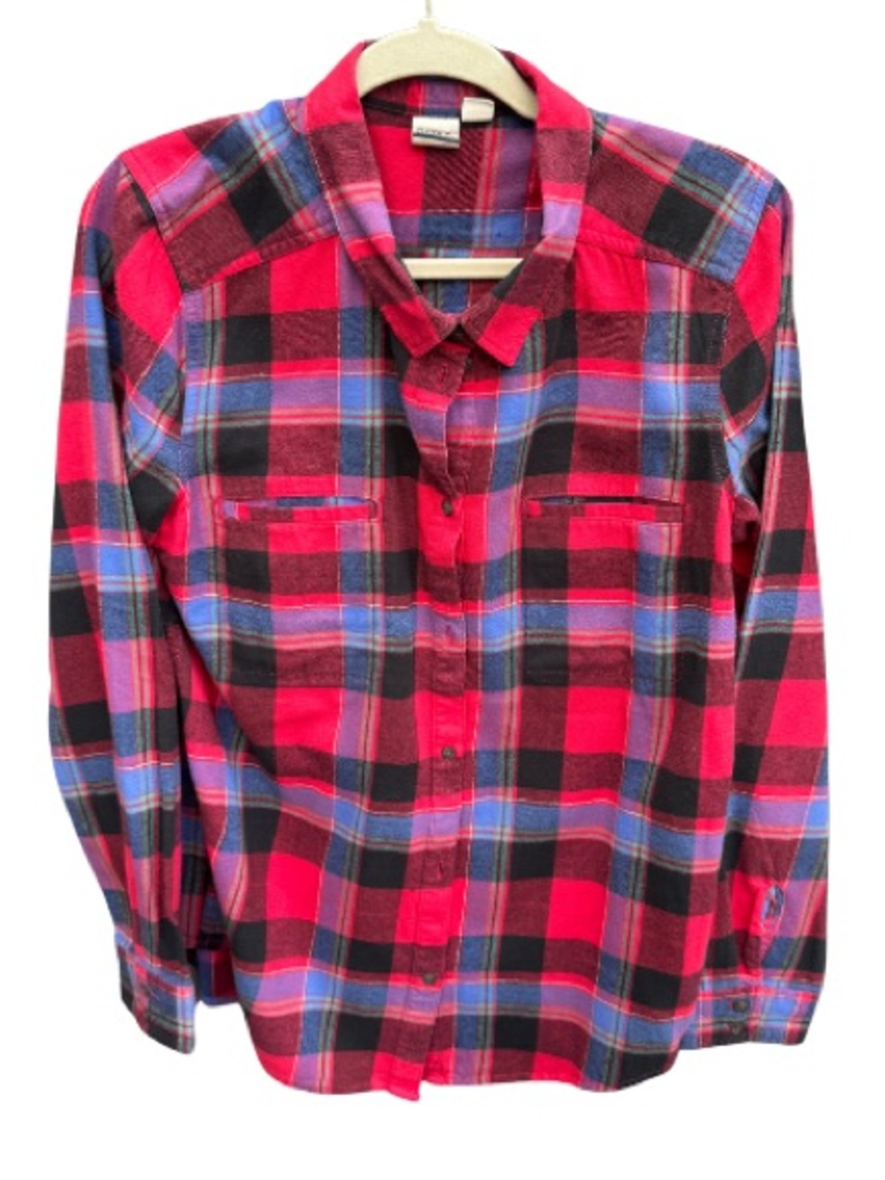 Roxy Red and Blue Plaid Button-Down Shirt